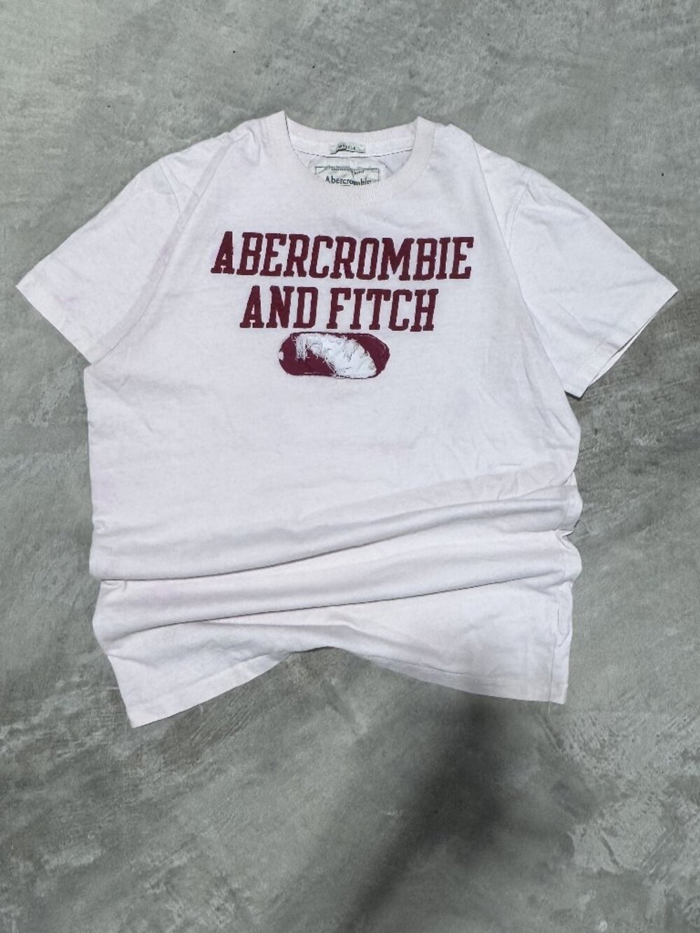 Abercrombie and Fitch Spell Out Tee L White Muscle Fit Y2K Men's